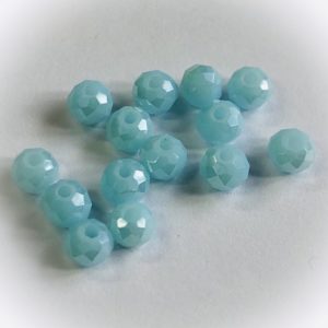 Faceted rondelle 4x3mm Light cyan luster, 100pcs