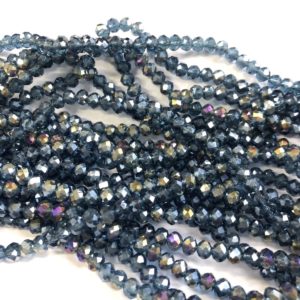 Faceted rondelle 6x4mm montana AB, 40pcs