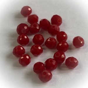 Faceted rondelle 4x3mm Opaque red, 100pcs