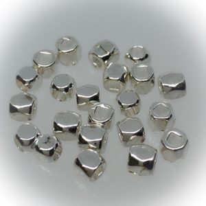 Silver plated bead 3x3mm, 40pcs