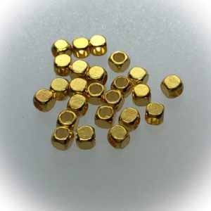 Gold plated bead 3x3mm, 40pcs