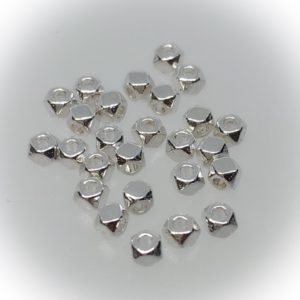 Silver plated bead 3x2.5mm, 50pcs