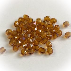 Czech fire-polished 3mm round Twilight topaz, 100pcs