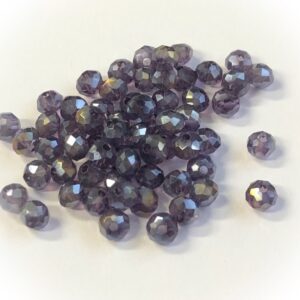 Faceted rondelle 4x3mm Dark tanzanite AB, 100pcs