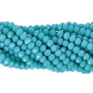 Faceted rondelle 6x4mm opaque turquoise, 40pcs