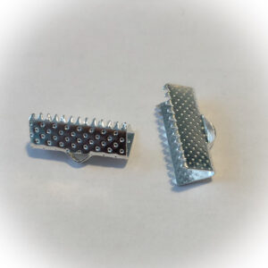 Silver plated cord end 13x5mm, 8pcs