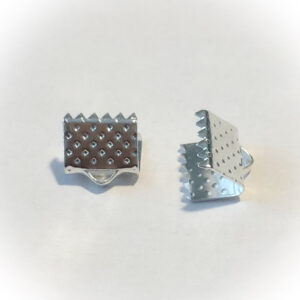 Silver plated cord end 8x5mm, 12pcs