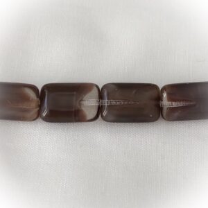 Suorakaidehelmi Tsekki 10x6mm kirkas ja ruskea, 12kpl