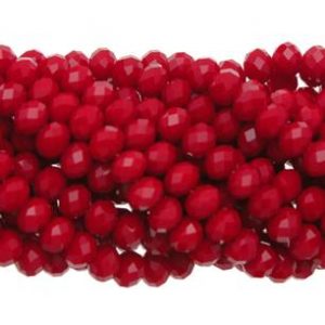 Faceted rondelle 8x6mm opaque red, 32pcs