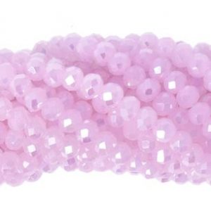 Faceted rondelle 6x4mm, Opal pink AB, 40pcs