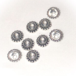 Silver plated beadcap 8x3mm, 20pcs