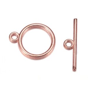 Rose gold plated toggle clasp 15x2mm