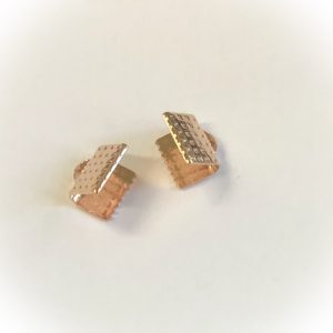 Ruostumaton teräs nauhanpää silmukalla ruusukullattu 8x6mm, 4kpl