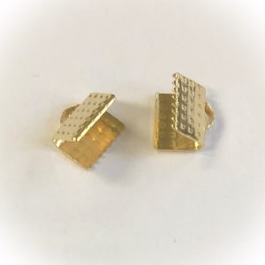 Ruostumaton teräs nauhanpää silmukalla kullattu 8x6mm, 4kpl