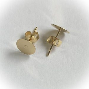 Ruostumaton teräs kullattu korvakorutappi 8mm, 8kpl