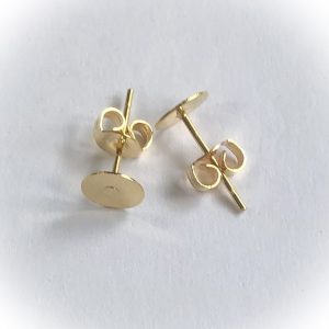 Ruostumaton teräs kullattu korvakorutappi 6mm, 8kpl