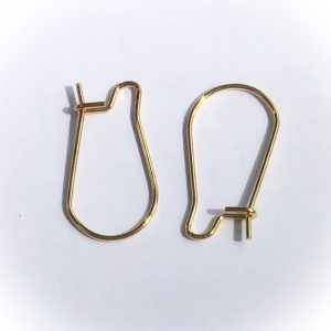 Surgical steel gold plated earpieces 20mm, 4pcs