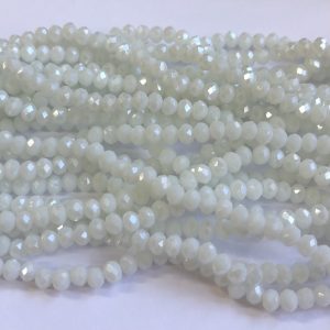 Faceted rondelle 4x3mm White luster, 100pcs