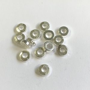 Ssilver plated bead 6x2mm ID 2.5mm, 20pcs