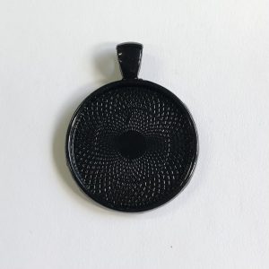 Black round pendant base 25mm