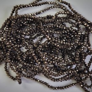 Faceted rondelle 3x2mm Metallic brown, 100pcs