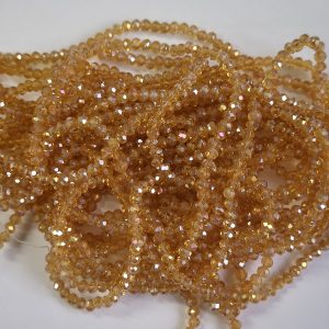 Faceted rondelle 3x2mm Topaz AB, 100pcs