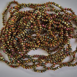 Faceted rondelle 3x2mm Rose gold plated, 100pcs