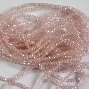 Faceted rondelle 3x2mm Pearl pink, 100pcs