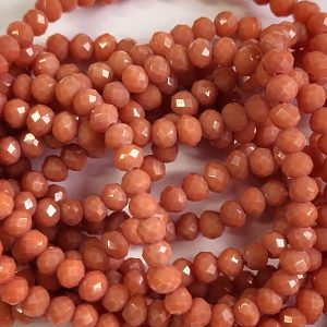 Faceted rondelle 4x3mm Opaque pumpkin, 100pcs