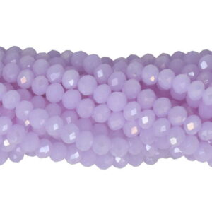 Faceted rondelle 4x3mm Opal lavender, 100pcs