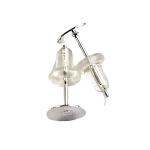 Ruostumaton teräs hopeoitu korvakorutappi 6mm, 8kpl