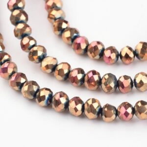 Fasettihelmi rondelli 3x2mm Rose gold plated, 100kpl