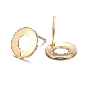 Ruostumaton teräs kullattu korvakorutappi 10.3mm, 2kpl