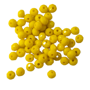 Faceted rondelle 4x3mm Opaque yellow, 100pcs