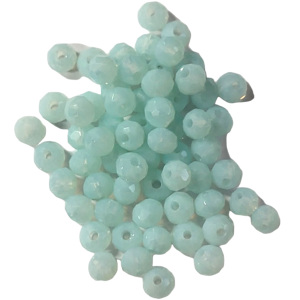 Faceted rondelle 4x3mm Light sky blue, 100pcs