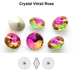 Kristalli rivoli 14mm, Crystal vitrail rose