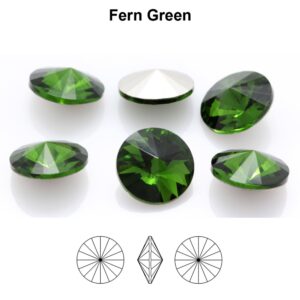 Kristalli rivoli 14mm, Fern green