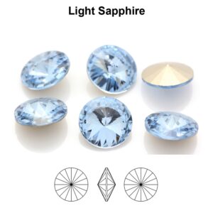 Kristalli rivoli 14mm, Light sapphire