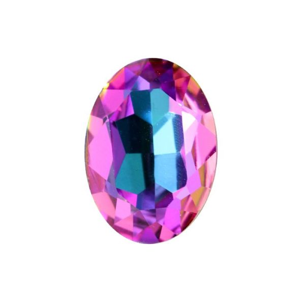Crystal cabochon oval 18x13mm, Crystal heliotrope