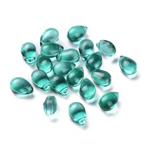 Lasi pisara 9x6mm teal green, 12kpl