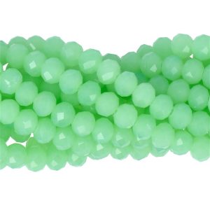 Faceted rondelle 6x4mm, Green, 40pcs