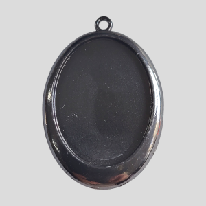 Black oval pendant base 40x30mm