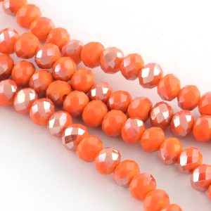 Faceted rondelle 6x4mm orange luster, 40pcs