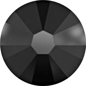 Swarovski Xilon rose flatback, SS34, 7.2mm, Jet