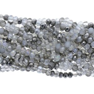 Faceted rondelle 4x3mm Industrial mix, approx.140pcs