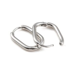 Ruostumaton teräs korvakorurengas 16,5x11,5x2mm, 2kpl