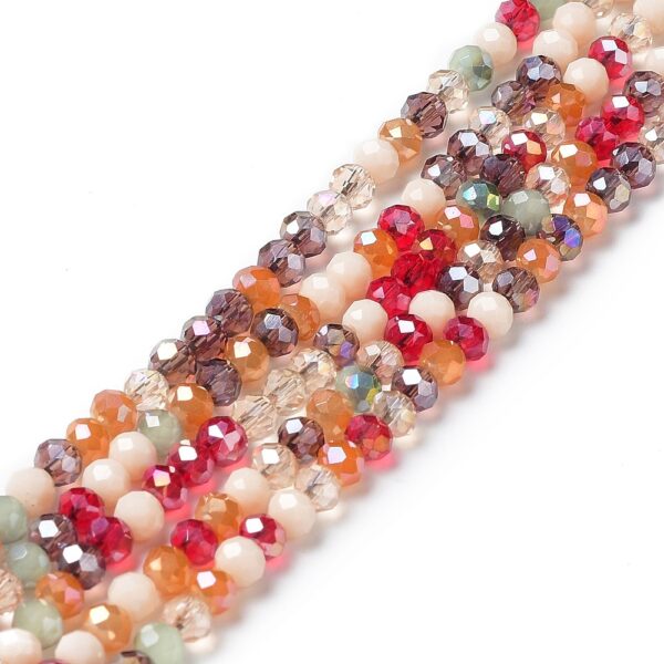Faceted rondelle 4x3mm Crimson mix, approx.120pcs