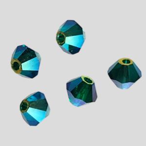 Preciosa 6mm bicone Emerald ABx2, 12kpl
