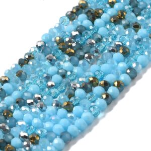 Faceted rondelle 4x3mm Turquoise mix, approx.120pcs