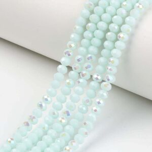 Faceted rondelle 6x4mm light cyan, 40pcs